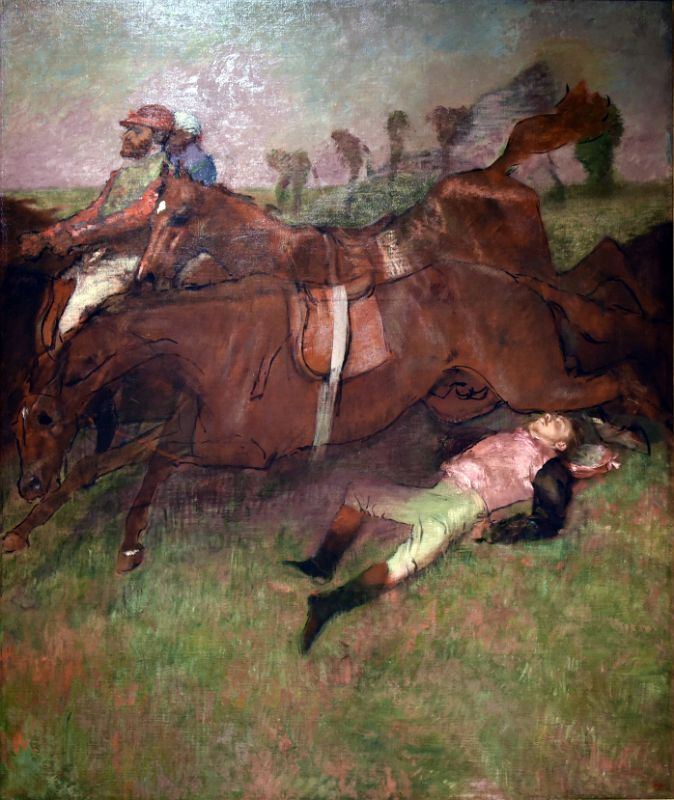 Edgar Degas 1866 Reworked 1880-81 and 1897 Scene from the Steeplechase - The Fallen Jockey From Washington National Gallery of Art At New York Met Breuer Unfinished